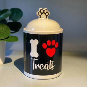 8” h Ceramic Pet Dog Treat Jar Cookies Storage
